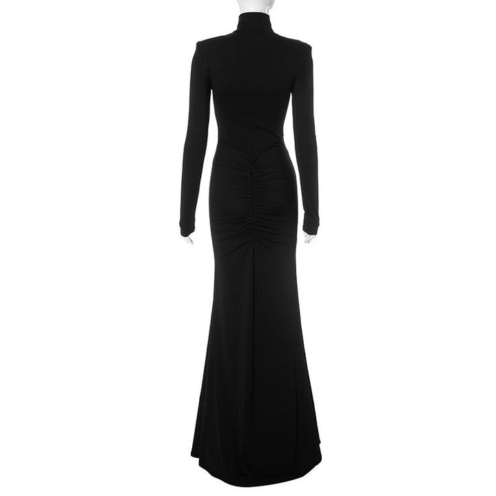Maxi golf dress with ruching in mermaid cut - Yiska