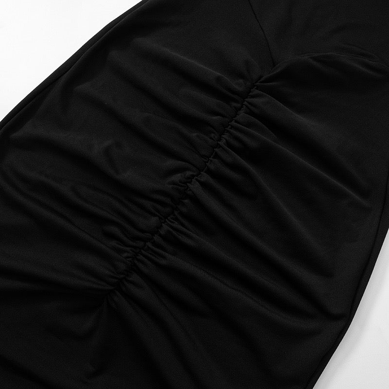 Maxi golf dress with ruching in mermaid cut - Yiska