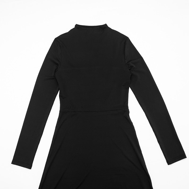 Maxi A-line dress with collar and opening design - Jerris