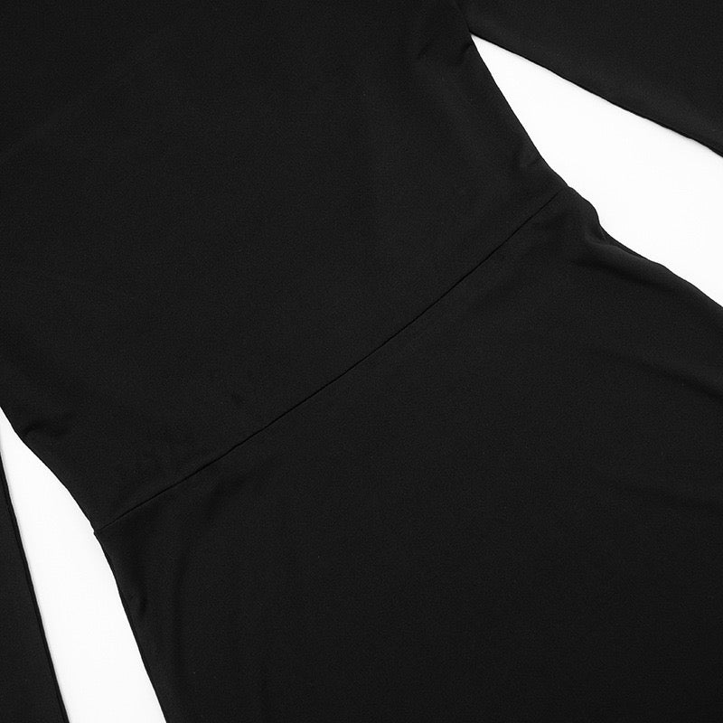 Maxi A-line dress with collar and opening design - Jerris