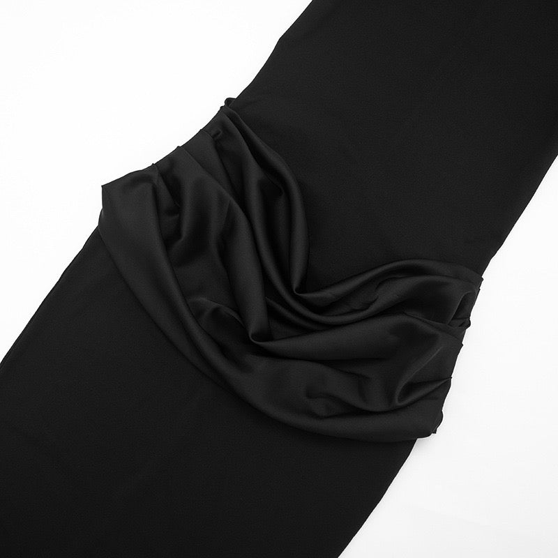 Maxi dress with satin pleats design - Yolan