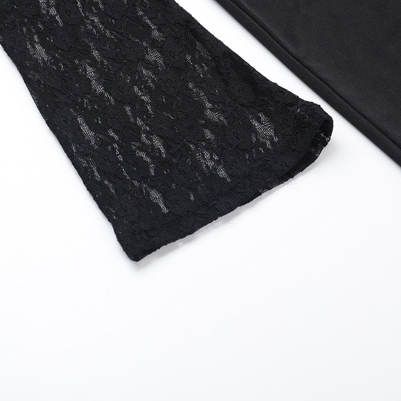 Elegant maxi dress with off-shoulder design and lace decoration - Tamara