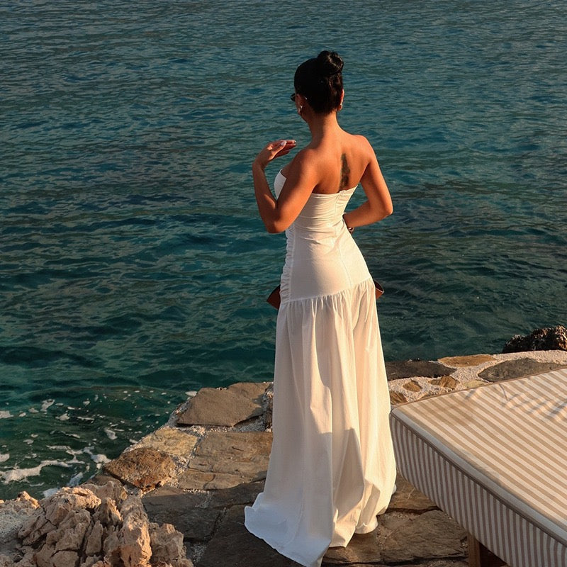 Strapless maxi dress with opening design - Jonahe