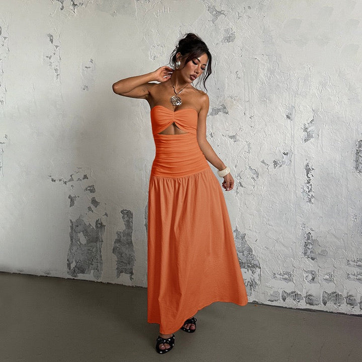 Strapless maxi dress with opening design - Jonahe