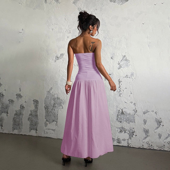 Strapless maxi dress with opening design - Jonahe