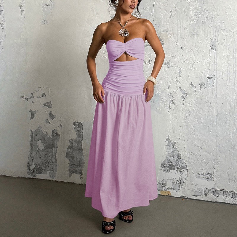 Strapless maxi dress with opening design - Jonahe
