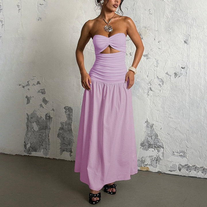 Strapless maxi dress with opening design - Jonahe