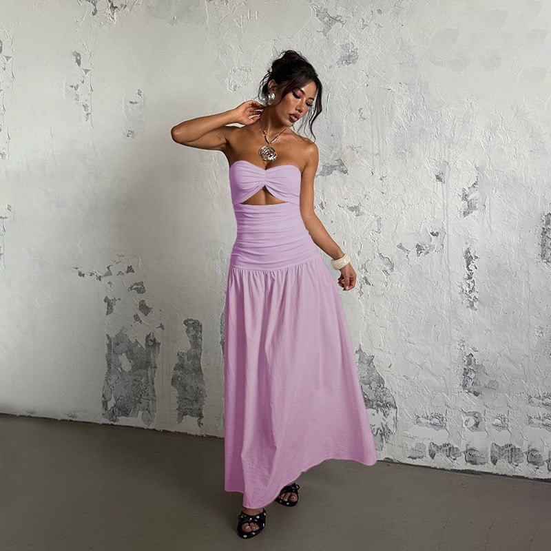 Strapless maxi dress with opening design - Jonahe