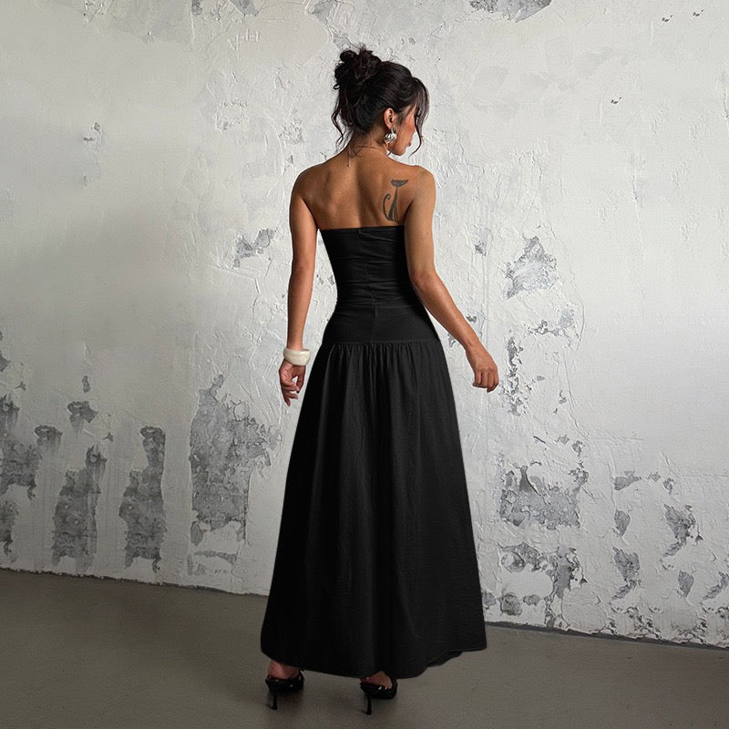 Strapless maxi dress with opening design - Jonahe
