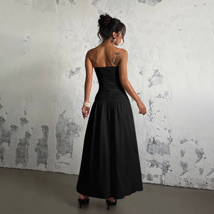 Strapless maxi dress with opening design - Jonahe