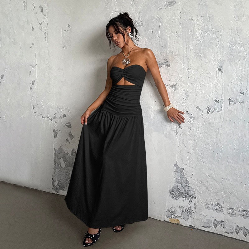 Strapless maxi dress with opening design - Jonahe