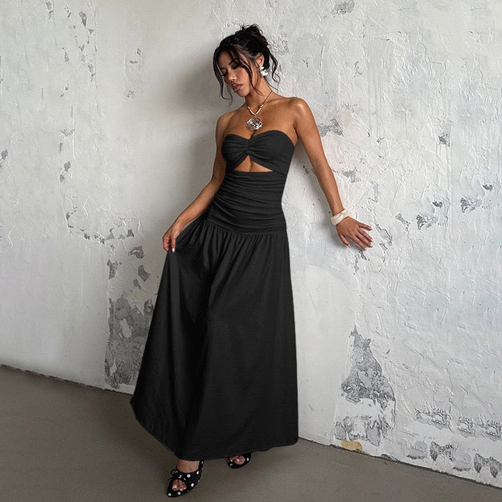 Strapless maxi dress with opening design - Jonahe