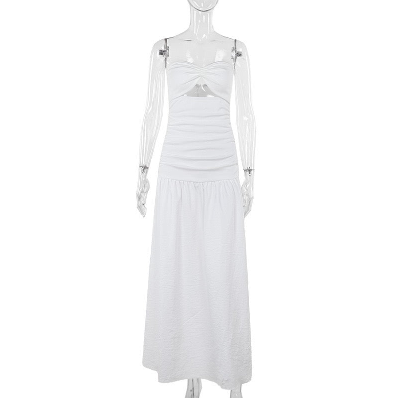 Strapless maxi dress with opening design - Jonahe