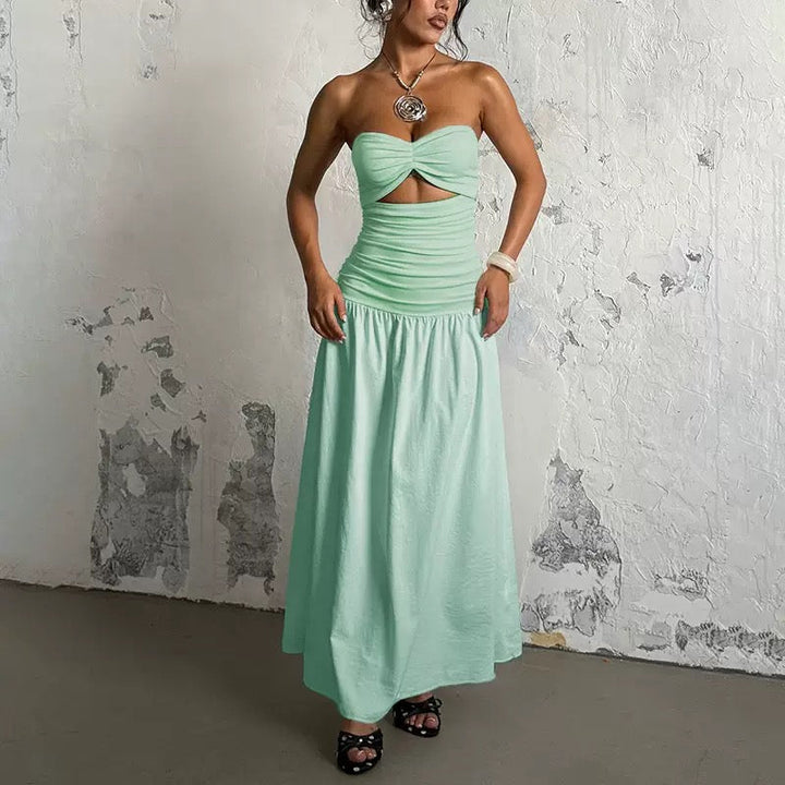 Strapless maxi dress with opening design - Jonahe