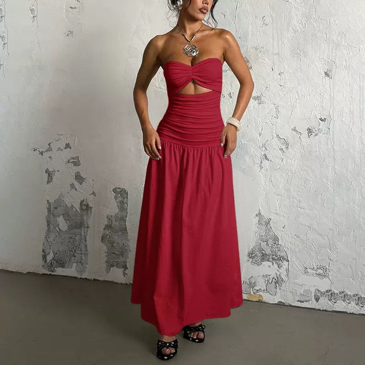 Strapless maxi dress with opening design - Jonahe