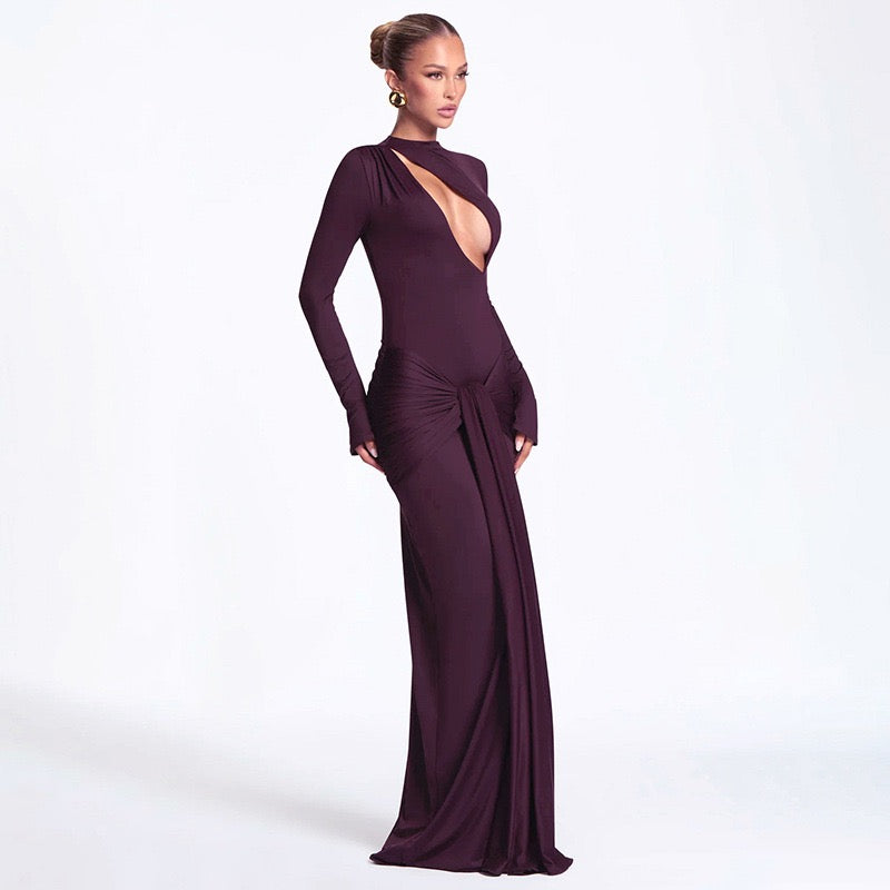 Maxi dress with opening and tie design - Sana