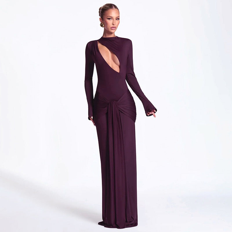 Maxi dress with opening and tie design - Sana