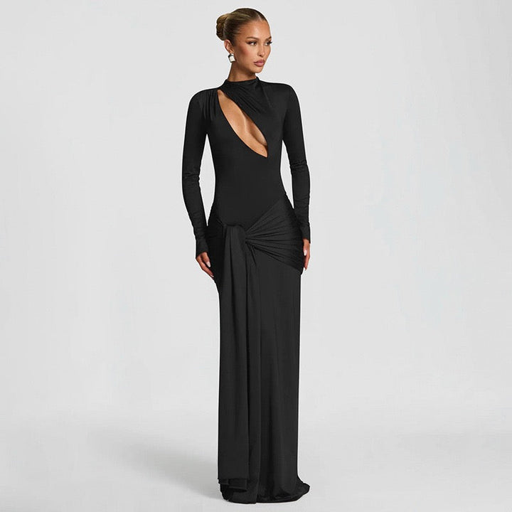 Maxi dress with opening and tie design - Sana