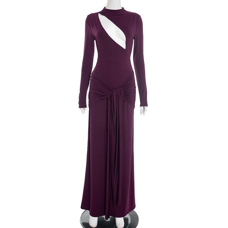 Maxi dress with opening and tie design - Sana