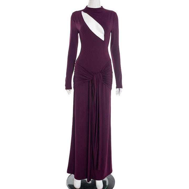 Maxi dress with opening and tie design - Sana