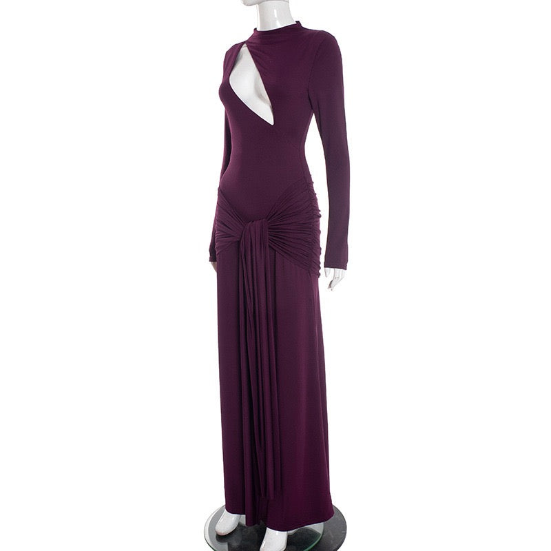 Maxi dress with opening and tie design - Sana