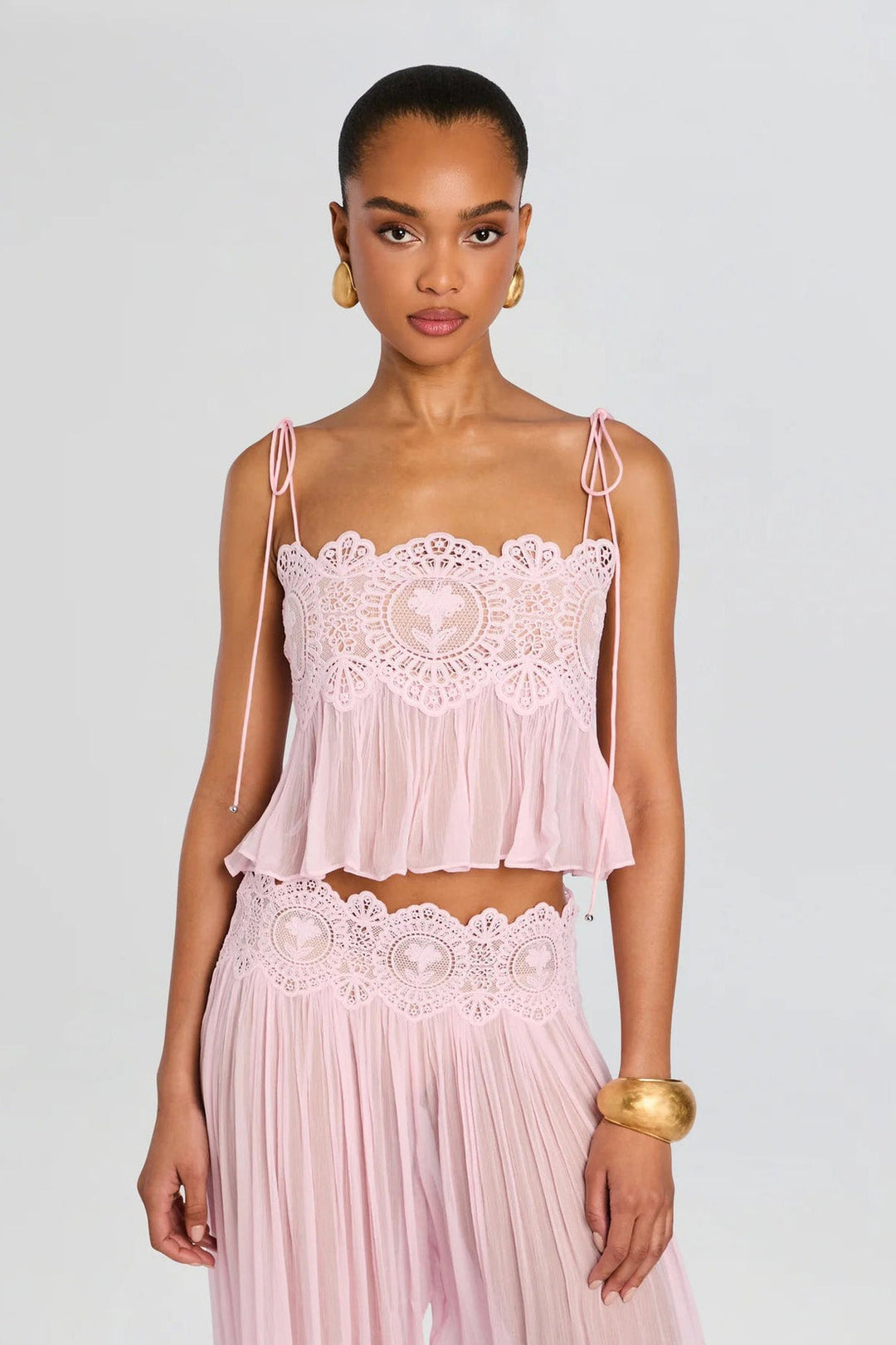 Manara two-piece chiffon set with a unique design