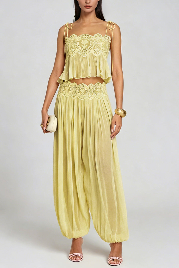 Manara two-piece chiffon set with a unique design