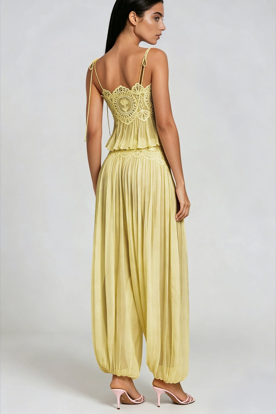 Manara two-piece chiffon set with a unique design