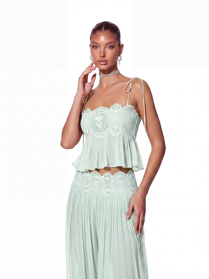 Manara two-piece chiffon set with a unique design
