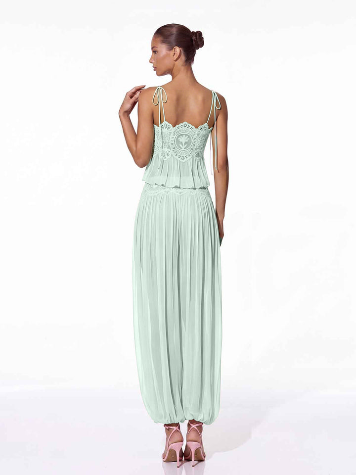 Manara two-piece chiffon set with a unique design