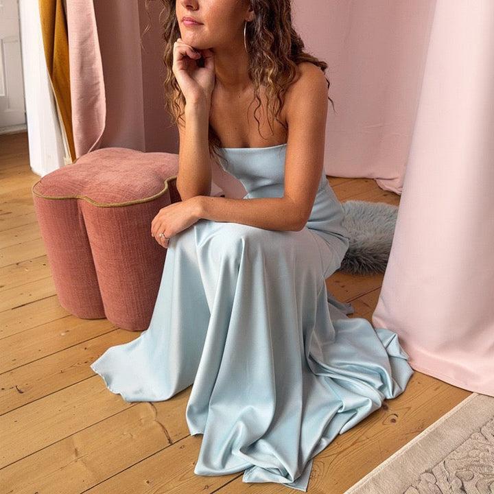 Strapless Satin Maxi Dress - Gioia