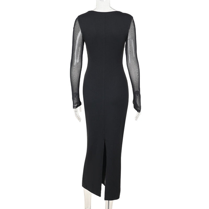 Maxi dress with chiffon sleeve openings - NOYA li