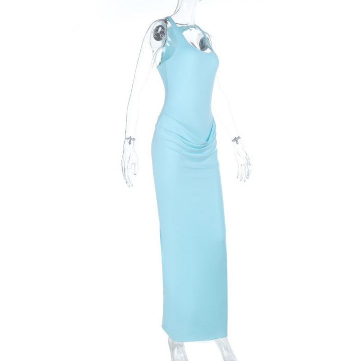 Fitted maxi dress with pleats - Lili