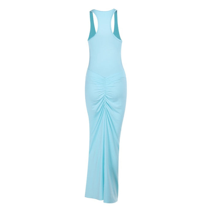 Fitted maxi dress with pleats - Lili