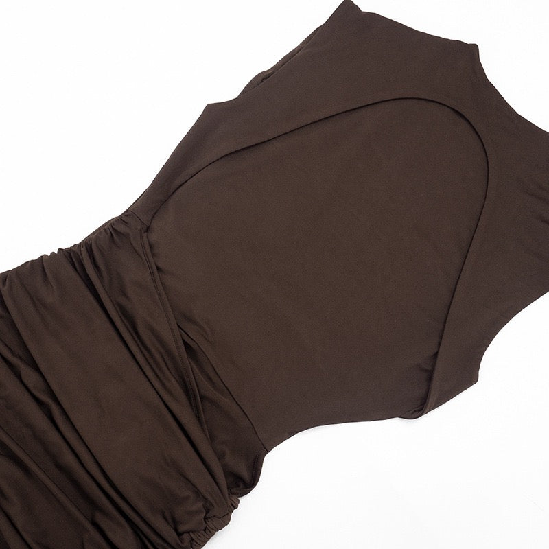 Mini dress with pleated design and open back - SHELIE