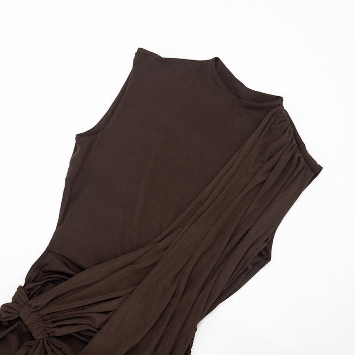 Mini dress with pleated design and open back - SHELIE
