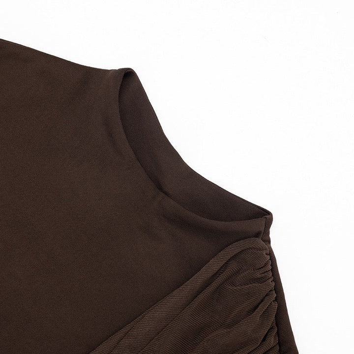 Mini dress with pleated design and open back - SHELIE
