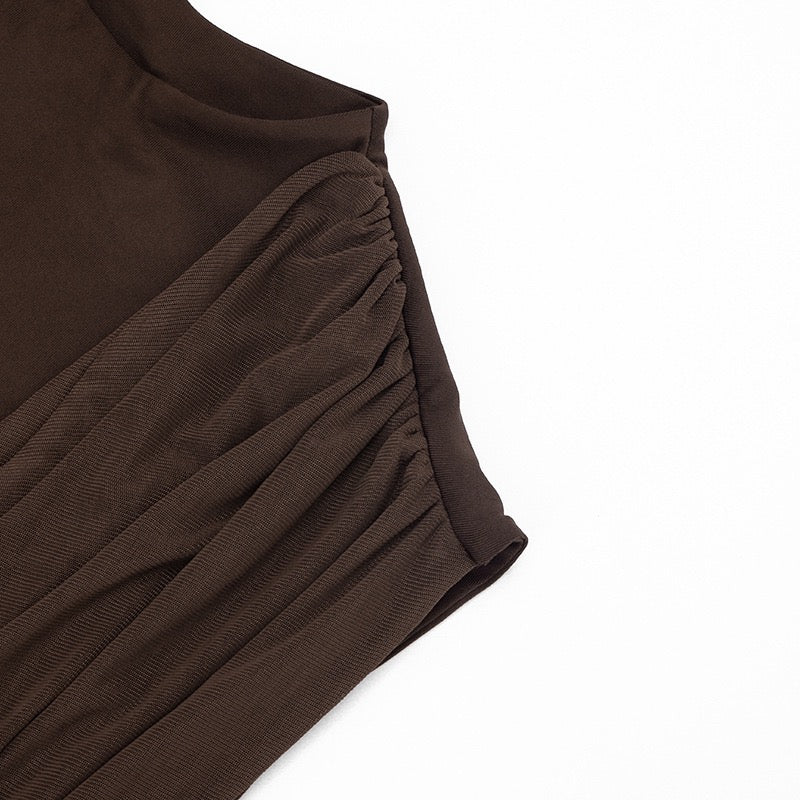 Mini dress with pleated design and open back - SHELIE
