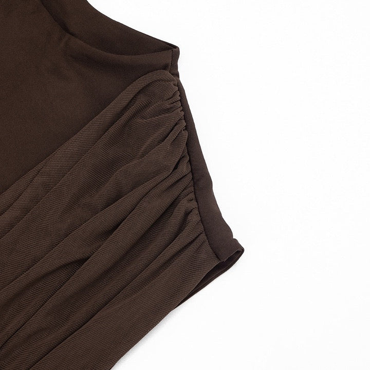 Mini dress with pleated design and open back - SHELIE