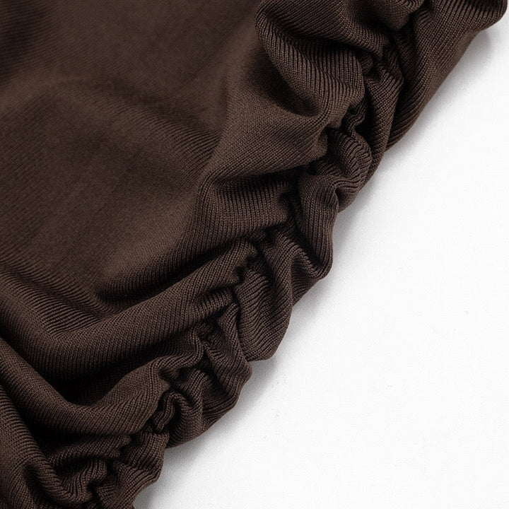 Mini dress with pleated design and open back - SHELIE