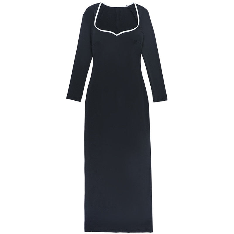 Fitted maxi dress with shaping fabric - Kim