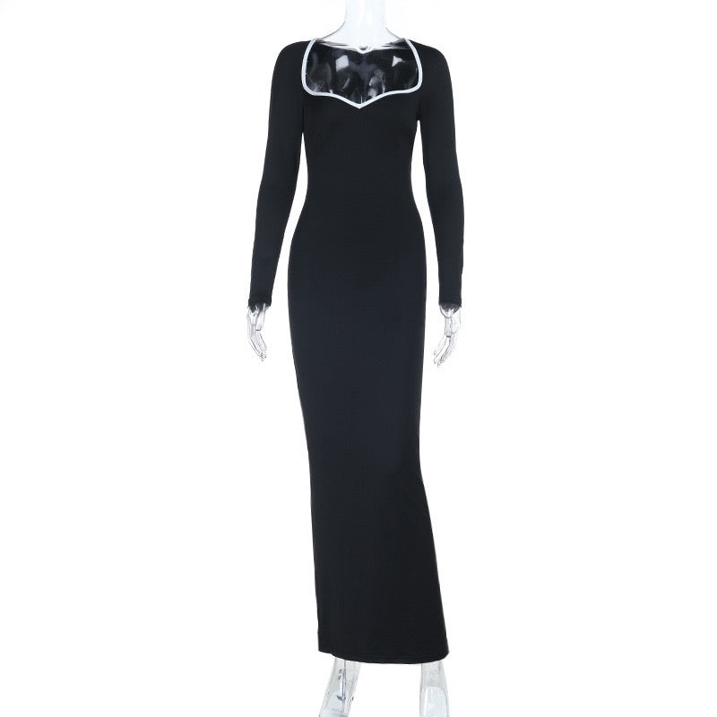 Fitted maxi dress with shaping fabric - Kim