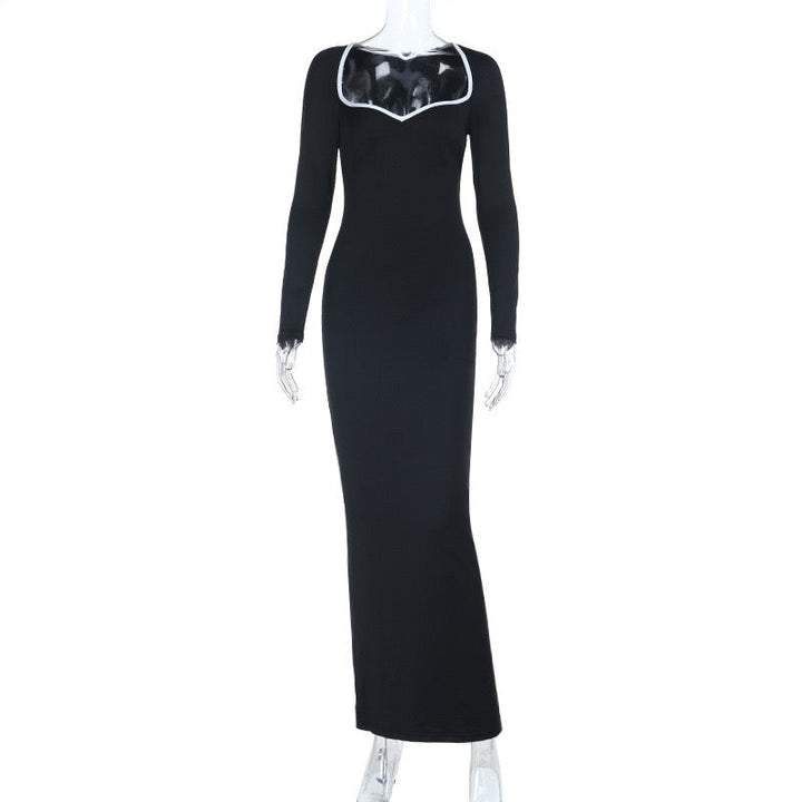 Fitted maxi dress with shaping fabric - Kim