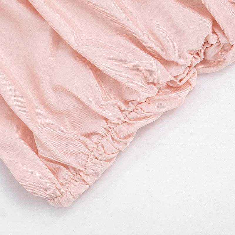 Mini dress with ruching design and tie mesh at the back - LIRIAN