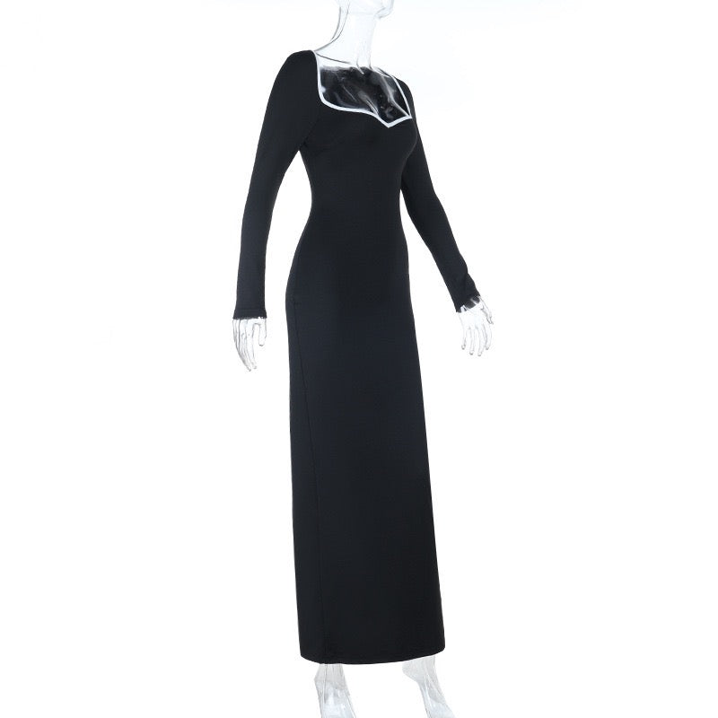 Fitted maxi dress with shaping fabric - Kim