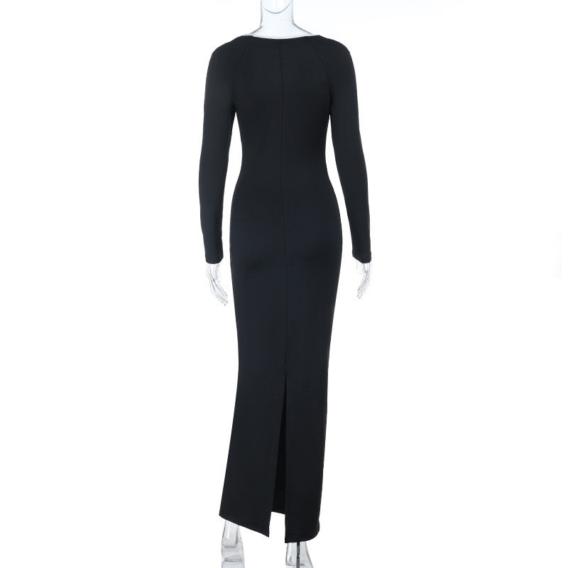 Fitted maxi dress with shaping fabric - Kim