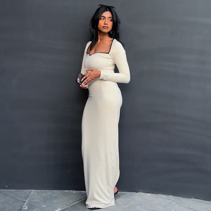 Fitted maxi dress with shaping fabric - Kim