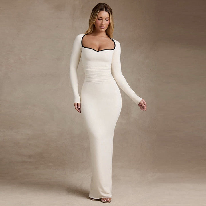 Fitted maxi dress with shaping fabric - Kim