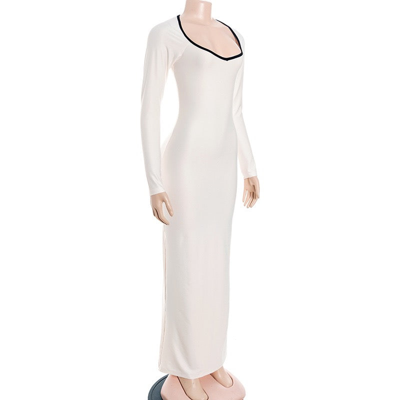 Fitted maxi dress with shaping fabric - Kim