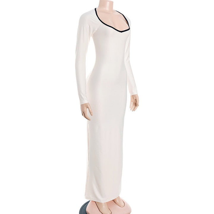 Fitted maxi dress with shaping fabric - Kim